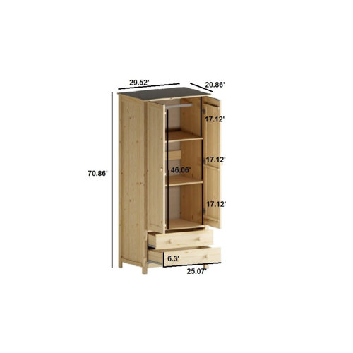 Millwood Pines Grimsby Solid Wood Armoire & Reviews Wayfair